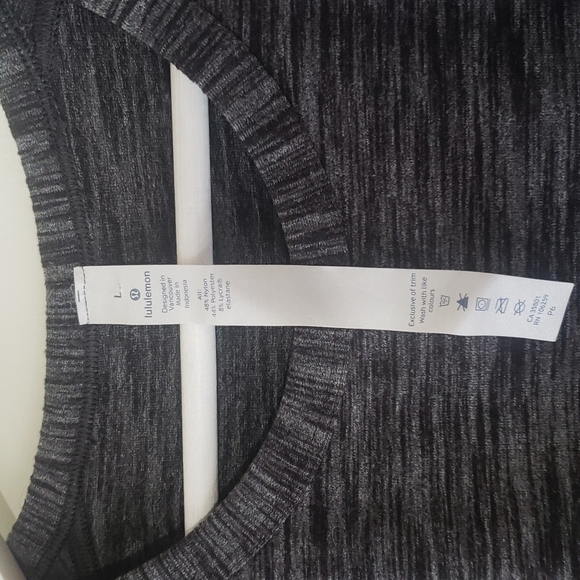 EUC Lululemon Pulse Slub Tee Heathered Black - Picture 5 of 6